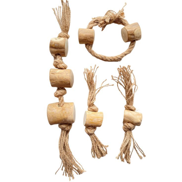 Natural Coffee dog chew tug, coffee wood tug, coffee dog chew with rope manufacturer in vietnam 